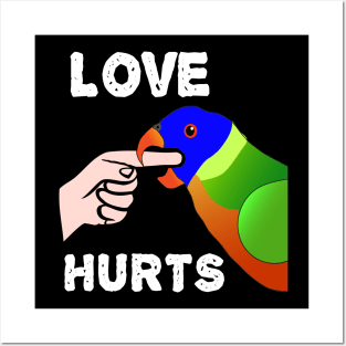 Love Hurts Lorikeet Parrot Biting Posters and Art